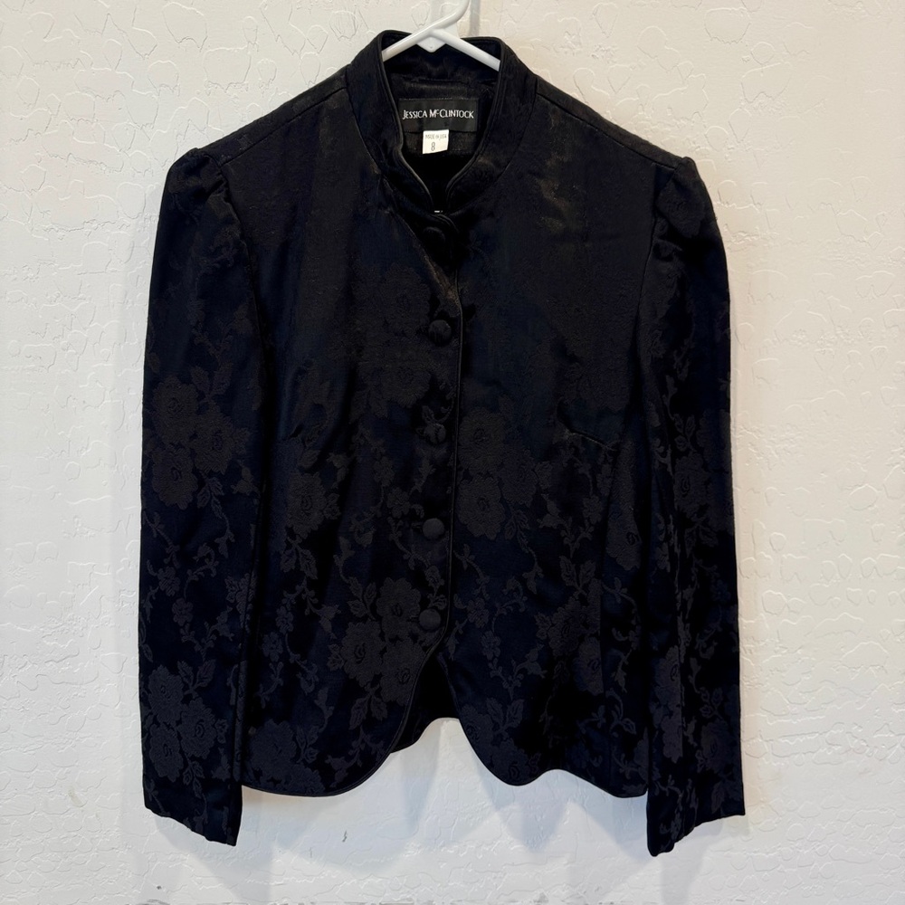 Vintage Y2K Jessica McClintock Victorian Gothic Tapestry blazer Witchy Grunge 8
